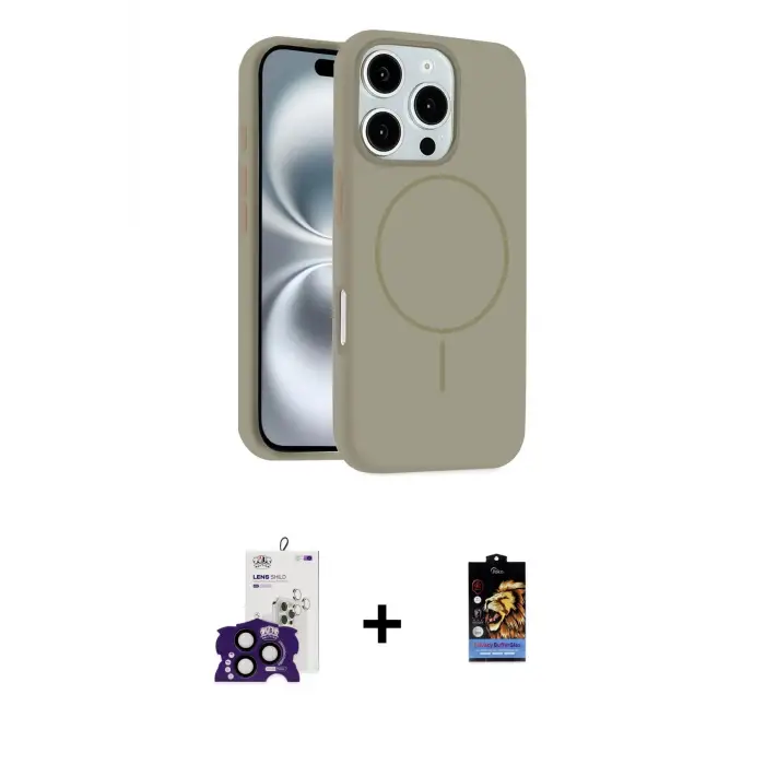 ieg™ iPhone 16 Pro Max Kılıf Yankı Form Serisi - Siyah Buffer Hayalet Cam Ekran Koruyucu + Bilvis Titan Kamera Lens - SH