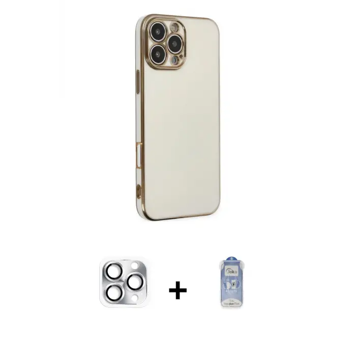 ieg™ iPhone 16 Pro Max Kılıf Yankı Serisi - Siyah Joko Magic 5D Cam + Pers Alüminyum Kamera Lens - GS