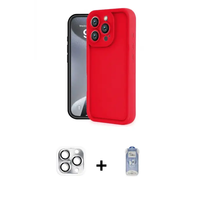 ieg™ iPhone 16 Pro Max Kılıf Yankı Yansıma Özel Seri - Siyah Joko Magic 5D Cam + Pers Alüminyum Kamera Lens - GS