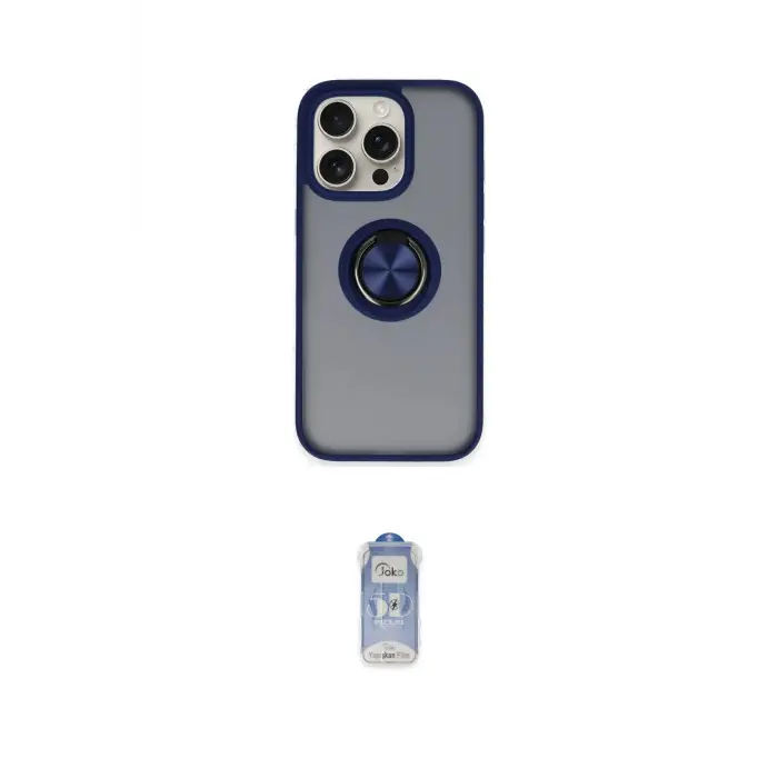 ieg™ iPhone 16 Pro Max Kılıf Yörünge Çizgi - Siyah Joko Magic 5D Cam