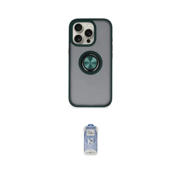 ieg™ iPhone 16 Pro Max Kılıf Yörünge Çizgi - Siyah Joko Magic 5D Cam