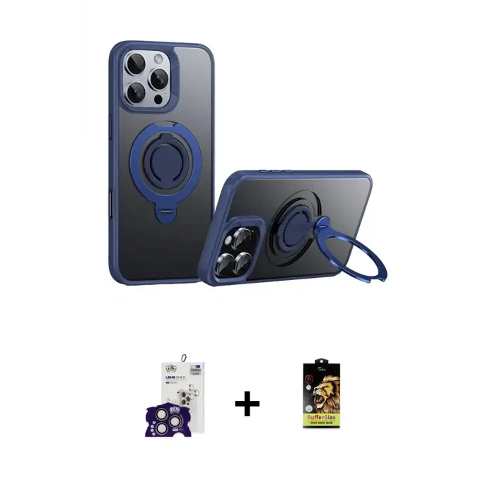 ieg™ iPhone 16 Pro Max Kılıf Zirve Çizgi Prime - Siyah Buffer Cam Ekran Koruyucu + Bilvis Titan Kamera Lens - TMGI