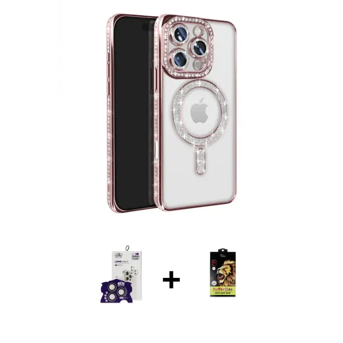 ieg™ iPhone 16 Pro Max Kılıf Zirve Doku Prime - Siyah Buffer Cam Ekran Koruyucu + Bilvis Titan Kamera Lens - TMGI