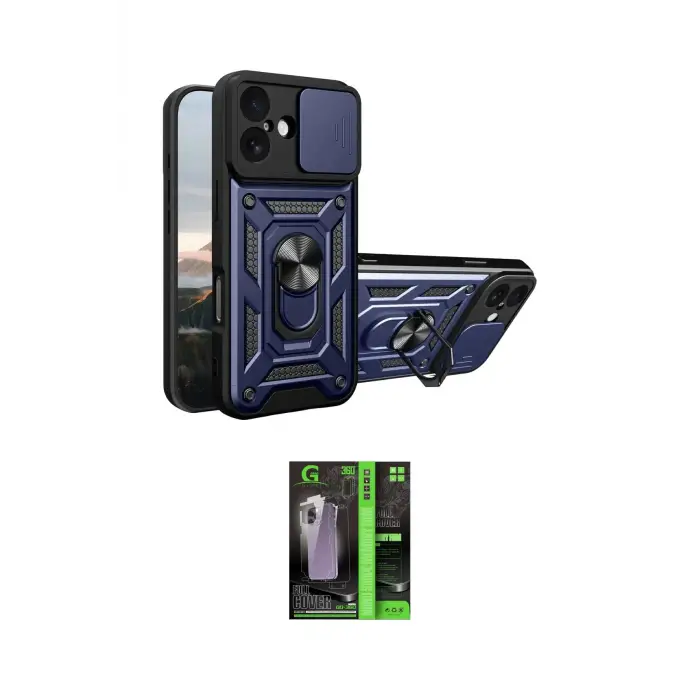 ieg™ iPhone 17 Kılıf Ahenk Klasik - Siyah 360 Mat Full Body Arka Koruyucu