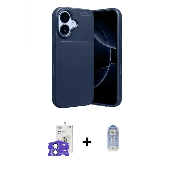 ieg™ iPhone 17 Kılıf Eksen Form Prime - Siyah Joko Magic 5D Cam + Bilvis Titan Kamera Lens - AKMI