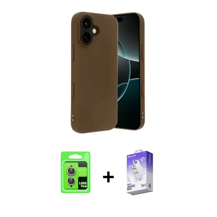 ieg™ iPhone 17 Kılıf Kozmos Yansıma Özel Seri - Siyah Bilvis 5in1 3D Magic Cam Ekran Koruyucu + Raze Metal Kamera Lens - AKMR