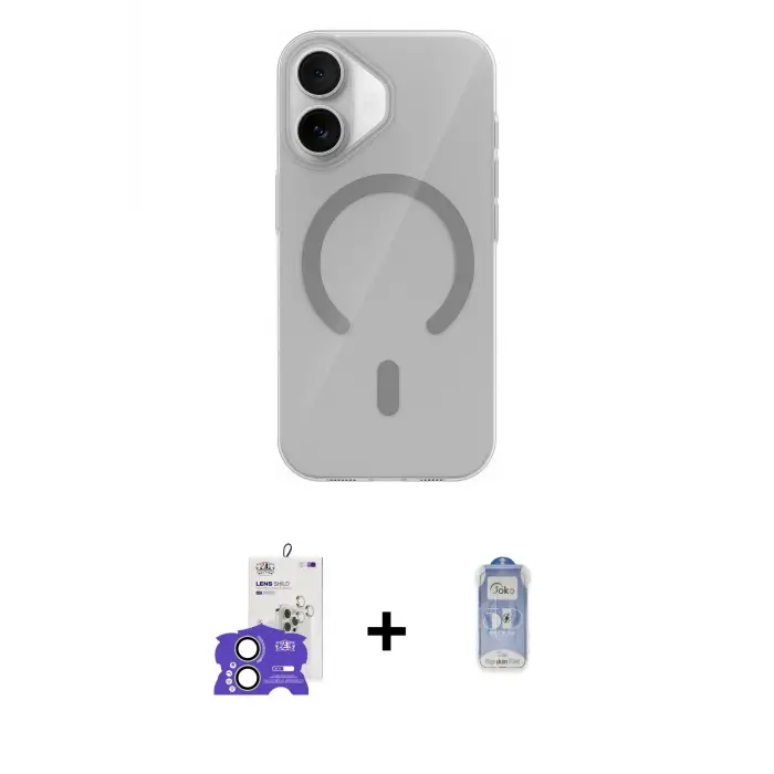 ieg™ iPhone 17 Kılıf Pusula Form Özel Seri - Siyah Joko Magic 5D Cam + Bilvis Titan Kamera Lens - AKYL