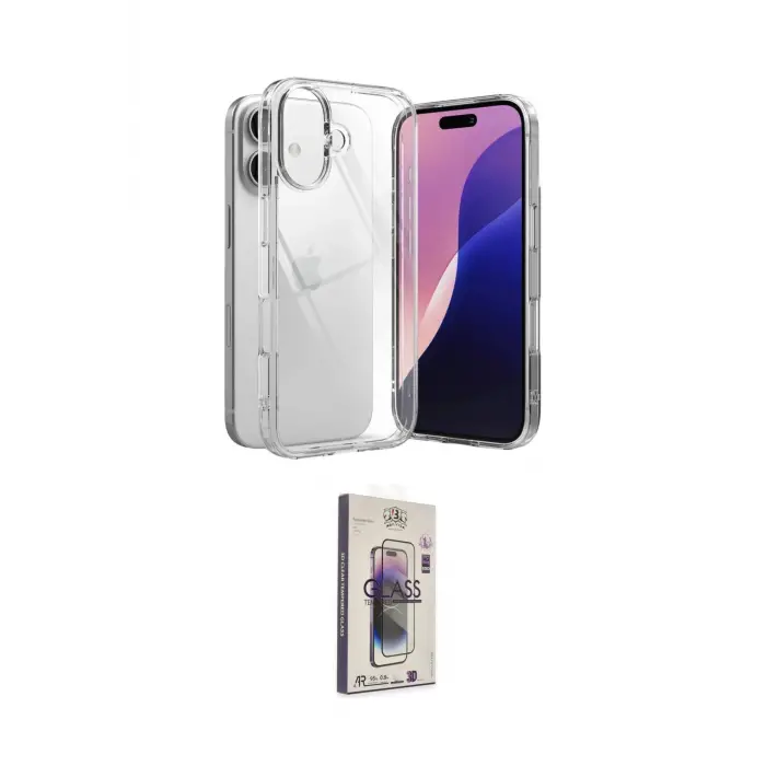 ieg™ iPhone 17 Kılıf Zirve Doku - Siyah Bilvis 3D Cam Ekran Koruyucu