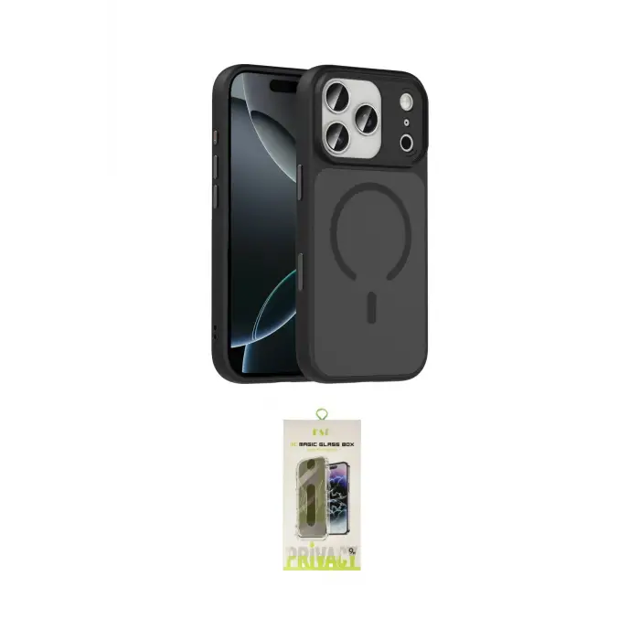 ieg™ iPhone 17 Pro Kılıf Doruk Form Serisi - Siyah Joko Magic 5D Hayalet Cam