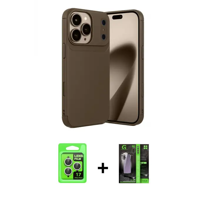 ieg™ iPhone 17 Pro Kılıf Eksen Form Prime - Şeffaf 360 Full Body Arka Koruyucu + Raze Metal Kamera Lens - GS
