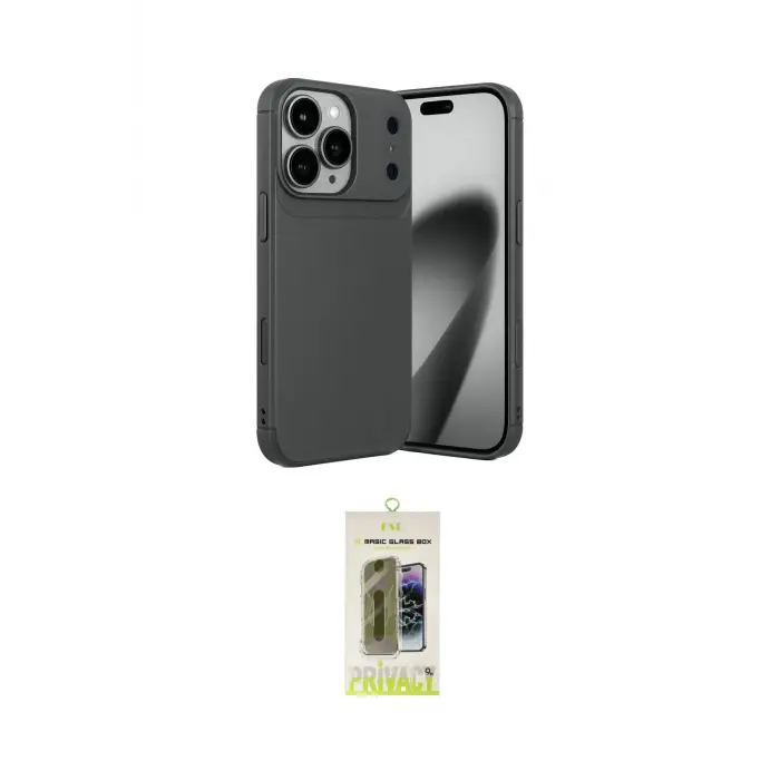 ieg™ iPhone 17 Pro Kılıf Eksen Form Prime - Siyah Joko Magic 5D Hayalet Cam