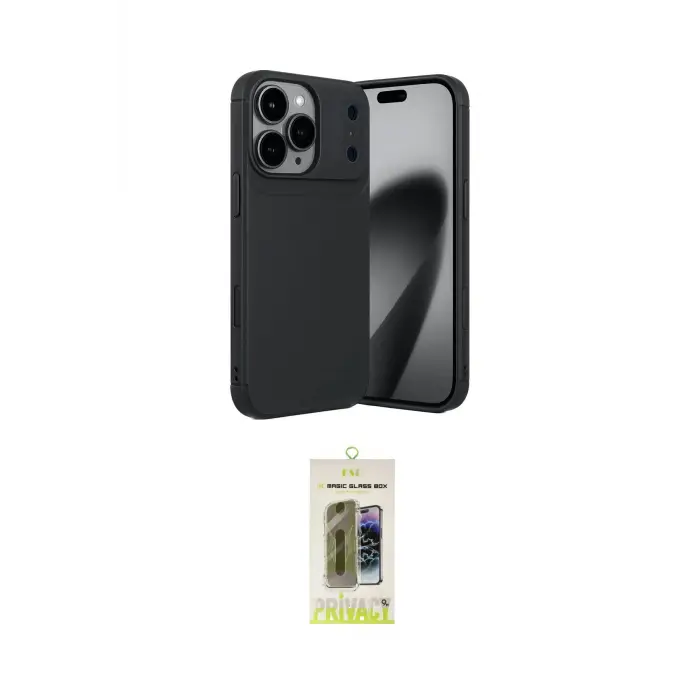 ieg™ iPhone 17 Pro Kılıf Eksen Form Prime - Siyah Joko Magic 5D Hayalet Cam