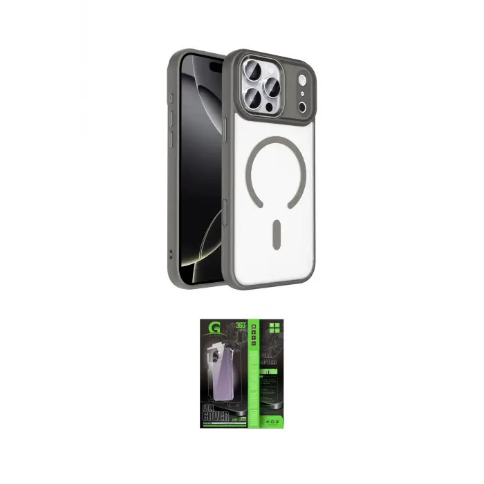 ieg™ iPhone 17 Pro Kılıf Kıvılcım Prime - Şeffaf 360 Full Body Arka Koruyucu