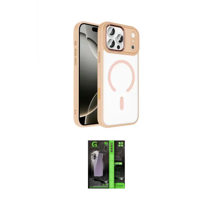 ieg™ iPhone 17 Pro Kılıf Kıvılcım Prime - Şeffaf 360 Full Body Arka Koruyucu