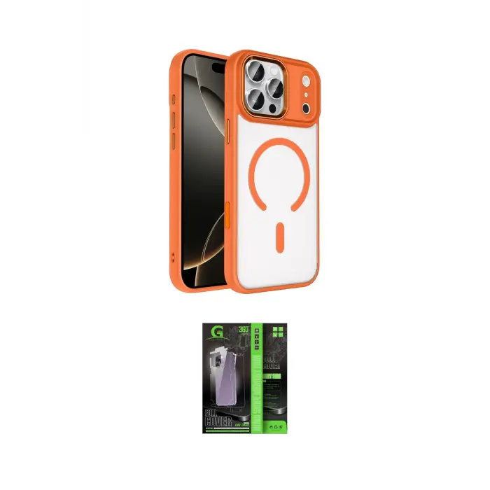 ieg™ iPhone 17 Pro Kılıf Kıvılcım Prime - Şeffaf 360 Full Body Arka Koruyucu