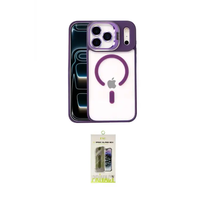 ieg™ iPhone 17 Pro Kılıf Yadigar Asil Koleksiyonu - Siyah Joko Magic 5D Hayalet Cam