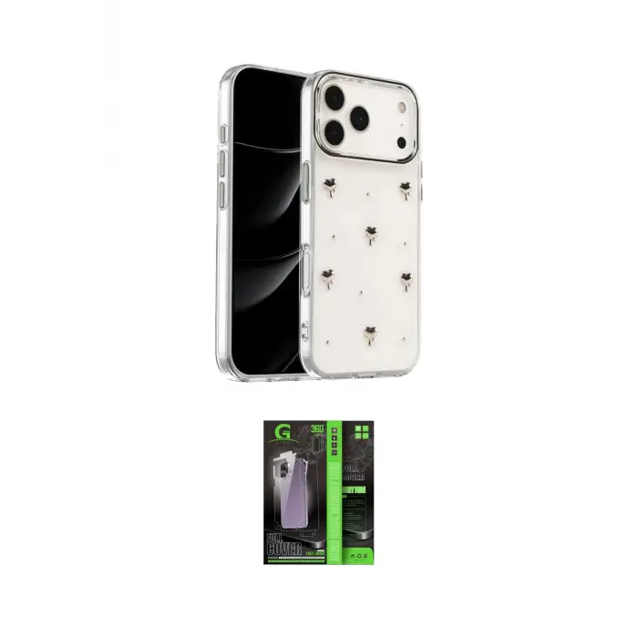 ieg™ iPhone 17 Pro Kılıf Yörünge Form - Siyah 360 Mat Full Body Arka Koruyucu