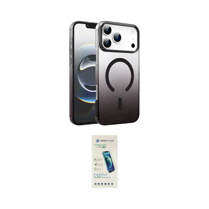 ieg™ iPhone 17 Pro Max Kılıf Ahenk Doku Özel Seri - Şeffaf Pasifik Cam Ekran Koruyucu