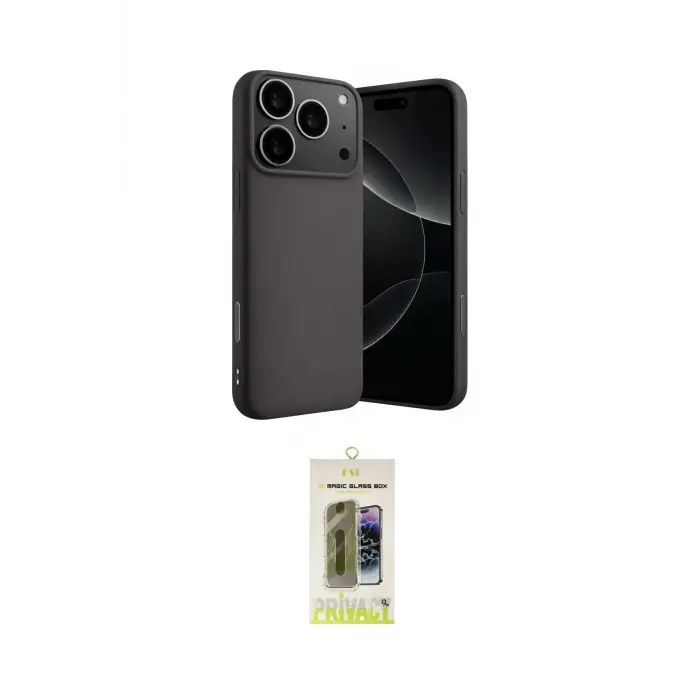ieg™ iPhone 17 Pro Max Kılıf Ahenk Serisi - Siyah Joko Magic 5D Hayalet Cam