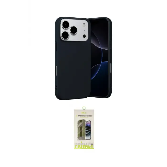 ieg™ iPhone 17 Pro Max Kılıf Ahenk Serisi - Siyah Joko Magic 5D Hayalet Cam