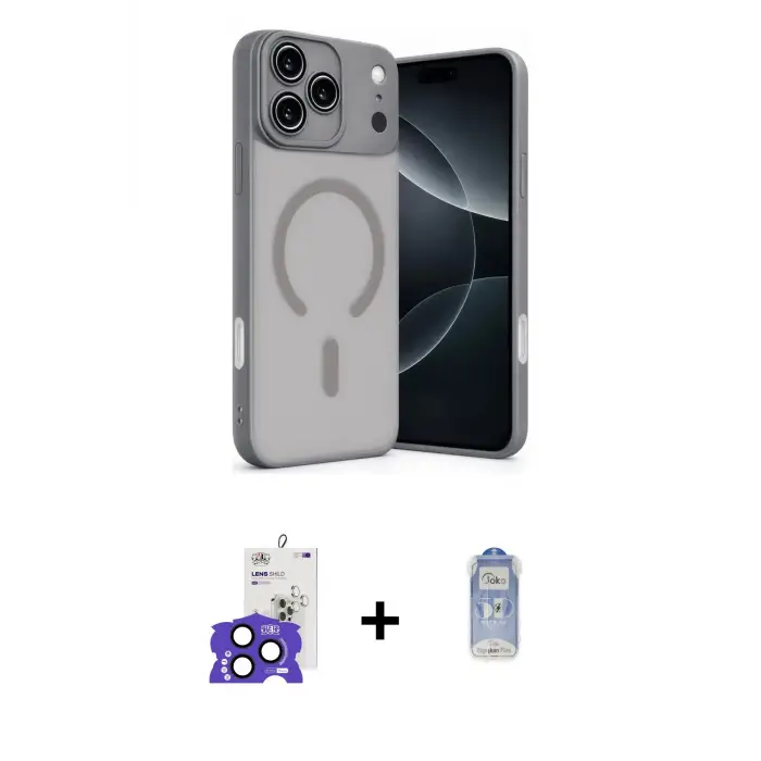 ieg™ iPhone 17 Pro Max Kılıf Çekirdek Klasik Özel Seri - Siyah Joko Magic 5D Cam + Bilvis Titan Kamera Lens - LT