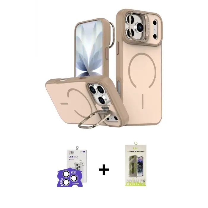 ieg™ iPhone 17 Pro Max Kılıf Çekirdek Klasik - Siyah Joko Magic 5D Hayalet Cam + Bilvis Titan Kamera Lens - GS