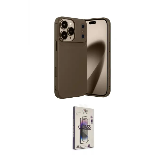 ieg™ iPhone 17 Pro Max Kılıf Eksen Form Prime - Siyah Bilvis 3D Cam Ekran Koruyucu