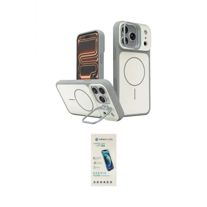 ieg™ iPhone 17 Pro Max Kılıf İz Modern Prime - Şeffaf Pasifik Cam Ekran Koruyucu
