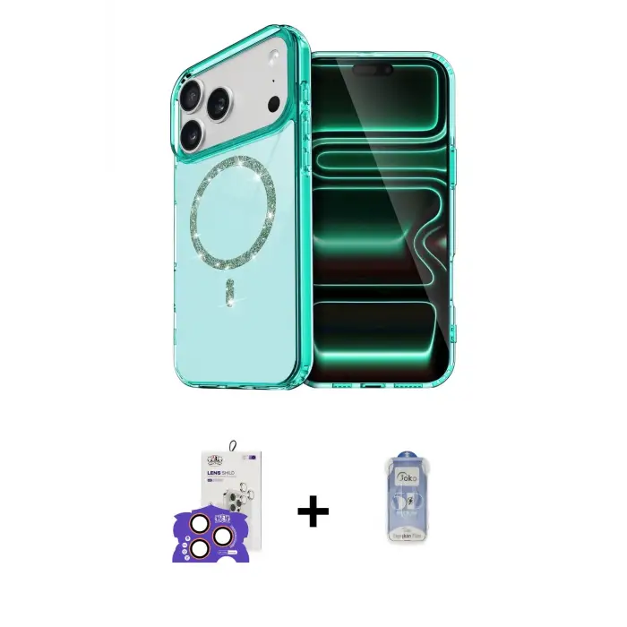ieg™ iPhone 17 Pro Max Kılıf Kıvılcım Form Prime - Siyah Joko Magic 5D Cam + Bilvis Titan Kamera Lens - TU