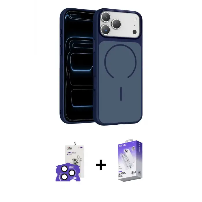 ieg™ iPhone 17 Pro Max Kılıf Kıvılcım Klasik - Siyah Bilvis 5in1 3D Magic Cam Ekran Koruyucu + Bilvis Titan Kamera Lens - LT