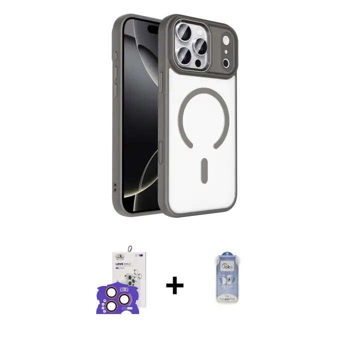 ieg™ iPhone 17 Pro Max Kılıf Kıvılcım Prime - Siyah Joko Magic 5D Cam + Bilvis Titan Kamera Lens - TU