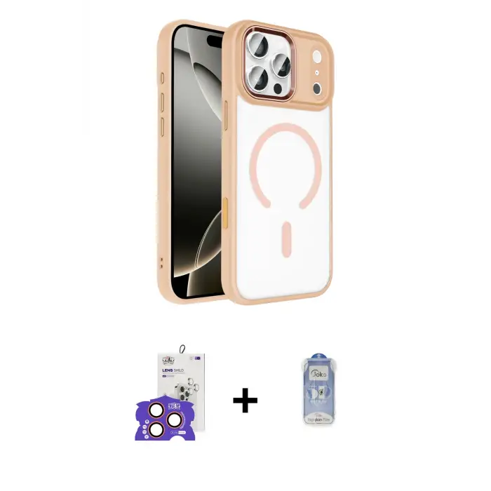 ieg™ iPhone 17 Pro Max Kılıf Kıvılcım Prime - Siyah Joko Magic 5D Cam + Bilvis Titan Kamera Lens - TU