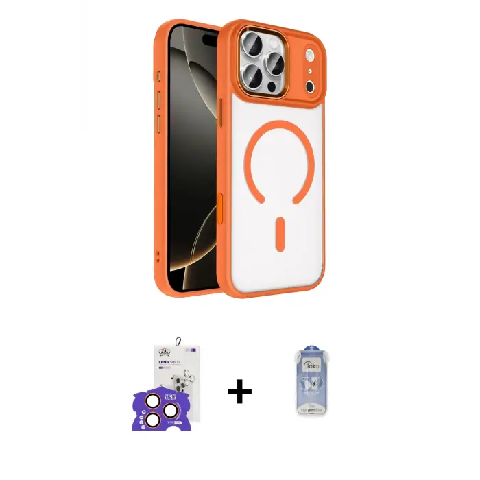 ieg™ iPhone 17 Pro Max Kılıf Kıvılcım Prime - Siyah Joko Magic 5D Cam + Bilvis Titan Kamera Lens - TU