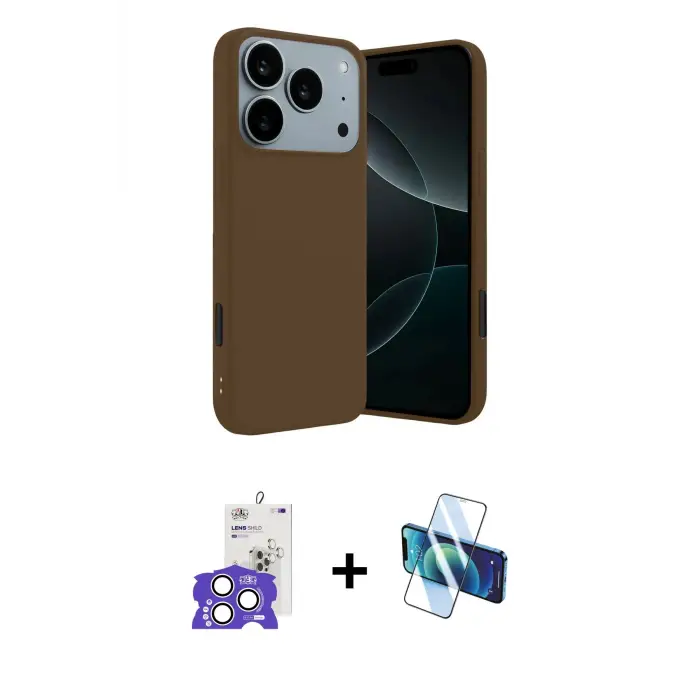 ieg™ iPhone 17 Pro Max Kılıf Kozmos Yansıma Özel Seri - Siyah 3D Antistatik Seramik Nano Ekran Koruyucu + Bilvis Titan Kamera Lens - GS