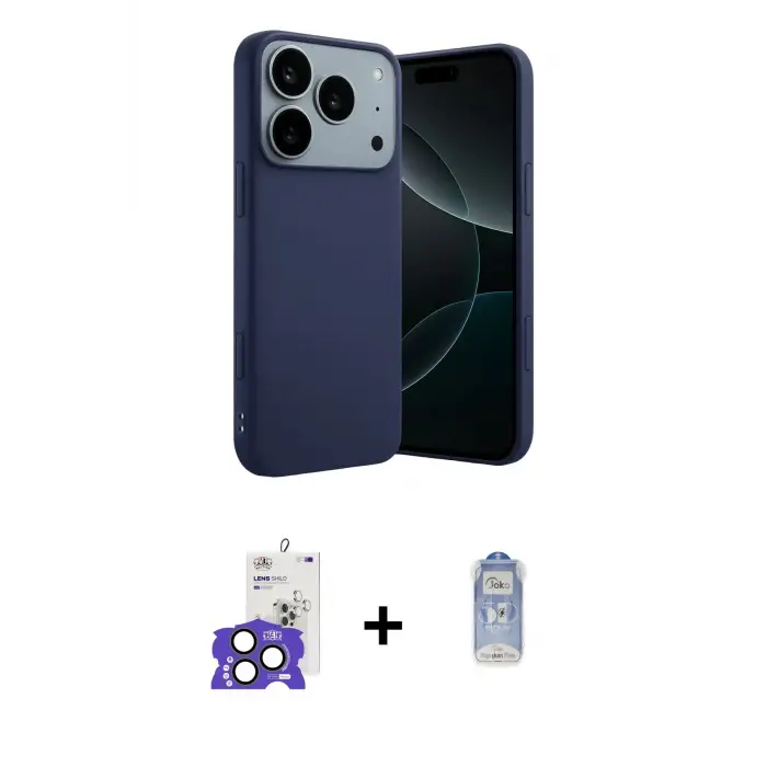 ieg™ iPhone 17 Pro Max Kılıf Kozmos Yansıma Özel Seri - Siyah Joko Magic 5D Cam + Bilvis Titan Kamera Lens - NLGY