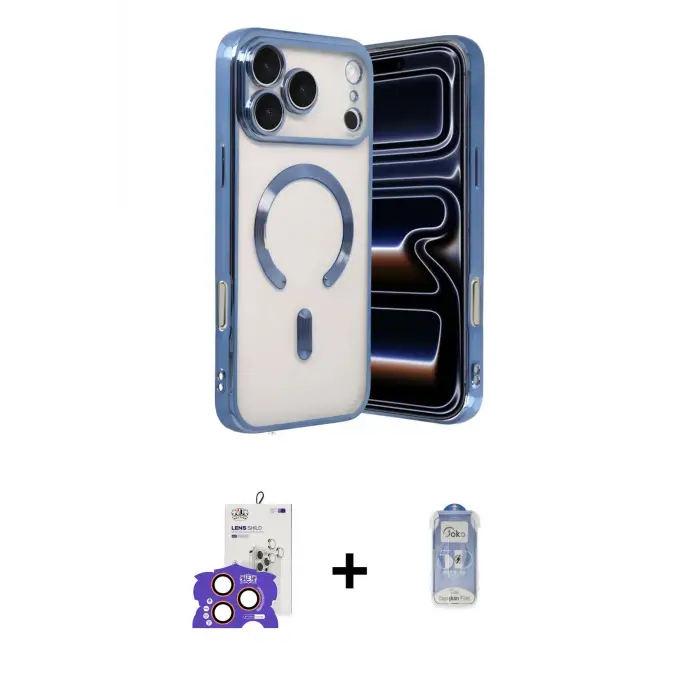 ieg™ iPhone 17 Pro Max Kılıf Nova Işık Özel Seri - Siyah Joko Magic 5D Cam + Bilvis Titan Kamera Lens - TU