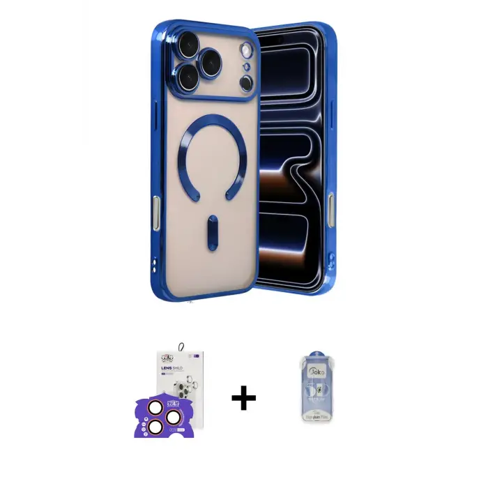 ieg™ iPhone 17 Pro Max Kılıf Nova Işık Özel Seri - Siyah Joko Magic 5D Cam + Bilvis Titan Kamera Lens - TU