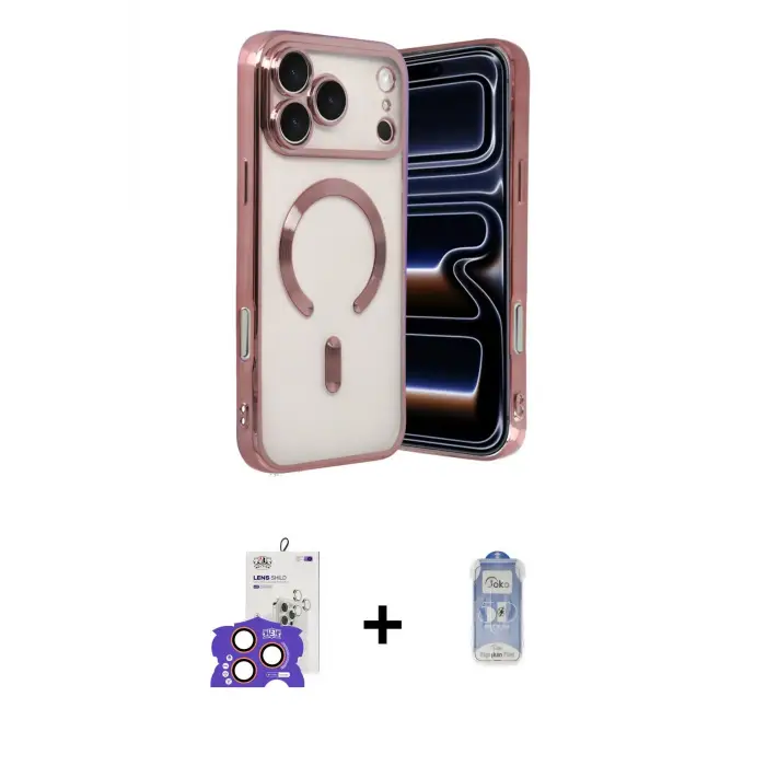 ieg™ iPhone 17 Pro Max Kılıf Nova Işık Özel Seri - Siyah Joko Magic 5D Cam + Bilvis Titan Kamera Lens - TU