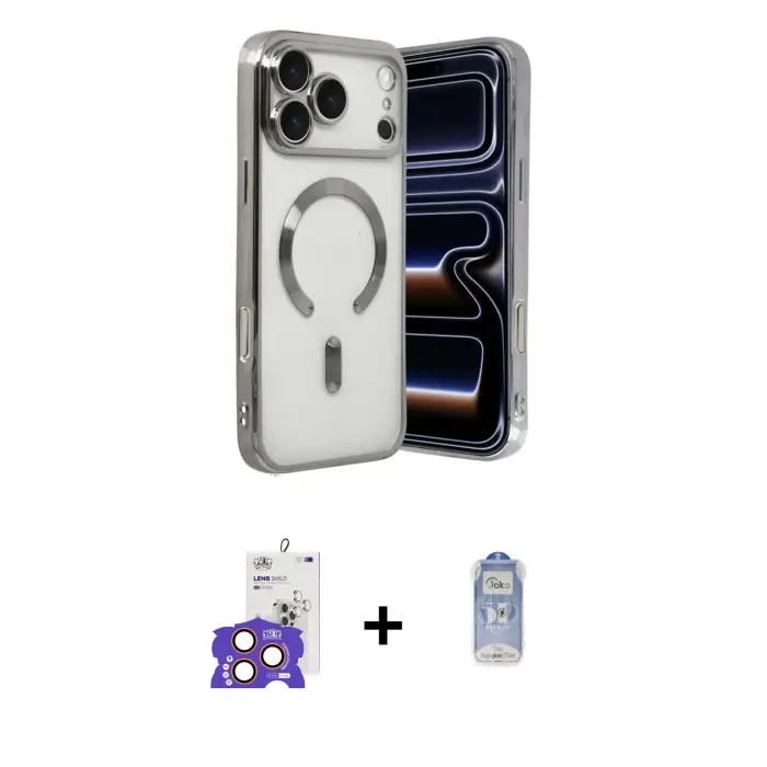 ieg™ iPhone 17 Pro Max Kılıf Nova Işık Özel Seri - Siyah Joko Magic 5D Cam + Bilvis Titan Kamera Lens - TU