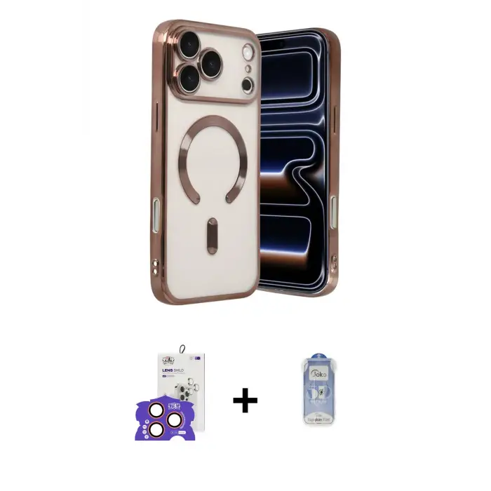 ieg™ iPhone 17 Pro Max Kılıf Nova Işık Özel Seri - Siyah Joko Magic 5D Cam + Bilvis Titan Kamera Lens - TU