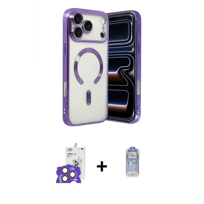 ieg™ iPhone 17 Pro Max Kılıf Nova Işık Özel Seri - Siyah Joko Magic 5D Cam + Bilvis Titan Kamera Lens - TU