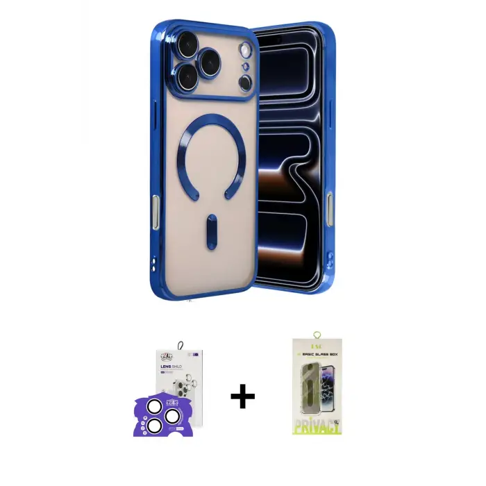 ieg™ iPhone 17 Pro Max Kılıf Nova Işık Özel Seri - Siyah Joko Magic 5D Hayalet Cam + Bilvis Titan Kamera Lens - GS