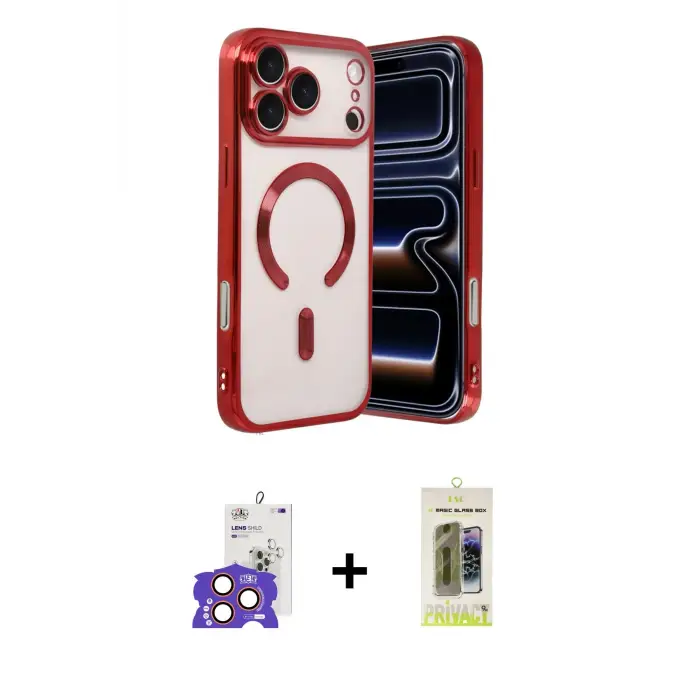 ieg™ iPhone 17 Pro Max Kılıf Nova Işık Özel Seri - Siyah Joko Magic 5D Hayalet Cam + Bilvis Titan Kamera Lens - TU