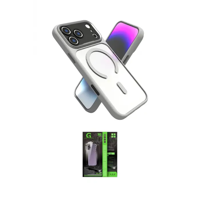 ieg™ iPhone 17 Pro Max Kılıf Nova Yansıma Serisi - Siyah 360 Mat Full Body Arka Koruyucu