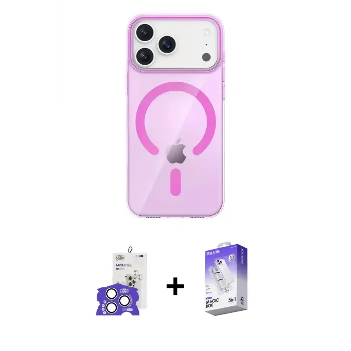 ieg™ iPhone 17 Pro Max Kılıf Pusula Form Özel Seri - Siyah Bilvis 5in1 3D Magic Cam Ekran Koruyucu + Bilvis Titan Kamera Lens - GS