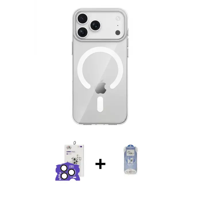 ieg™ iPhone 17 Pro Max Kılıf Pusula Form Özel Seri - Siyah Joko Magic 5D Cam + Bilvis Titan Kamera Lens - NLGY