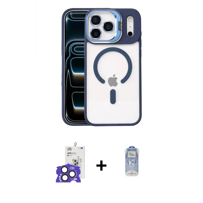 ieg™ iPhone 17 Pro Max Kılıf Yadigar Asil Koleksiyonu - Siyah Joko Magic 5D Cam + Bilvis Titan Kamera Lens - NLGY