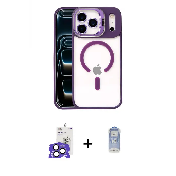 ieg™ iPhone 17 Pro Max Kılıf Yadigar Asil Koleksiyonu - Siyah Joko Magic 5D Cam + Bilvis Titan Kamera Lens - NLGY