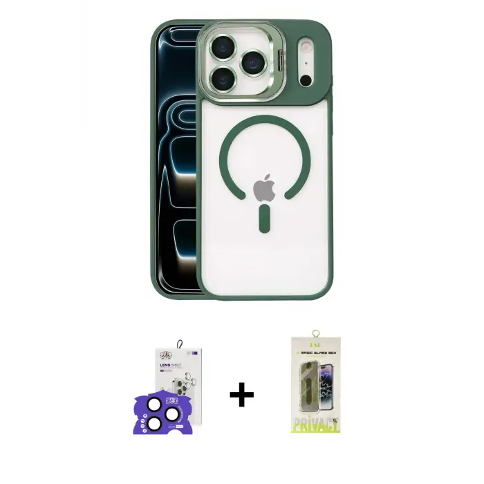 ieg™ iPhone 17 Pro Max Kılıf Yadigar Asil Koleksiyonu - Siyah Joko Magic 5D Hayalet Cam + Bilvis Titan Kamera Lens - LT