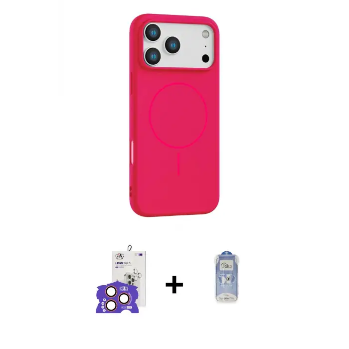 ieg™ iPhone 17 Pro Max Kılıf Yankı Form Serisi - Siyah Joko Magic 5D Cam + Bilvis Titan Kamera Lens - TU